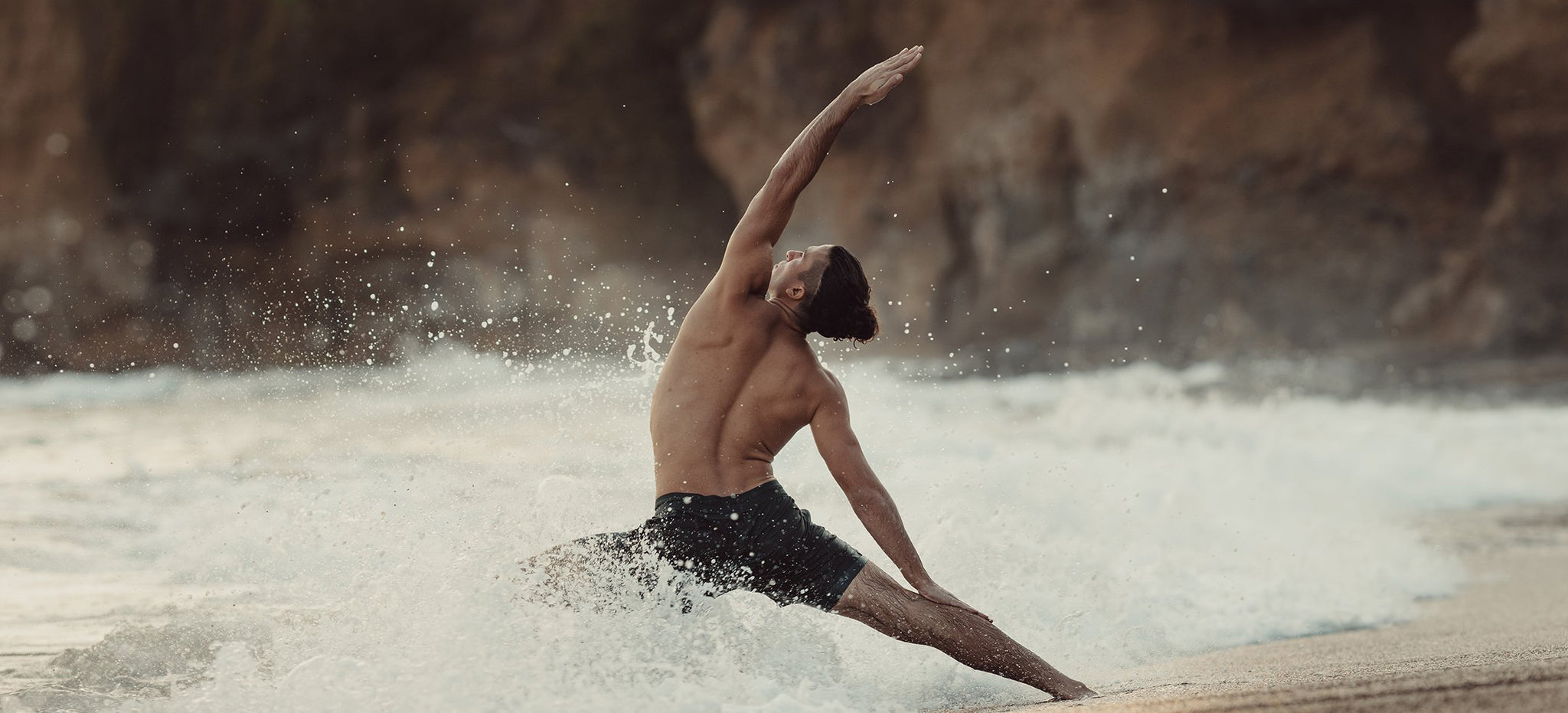 Yoga pose in water